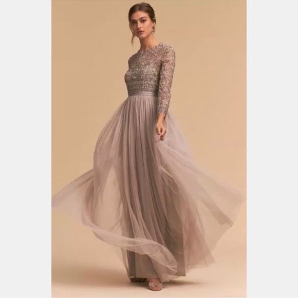 BHLDN x Needle & Thread Miramar Dress Nude - Picture 1 of 12